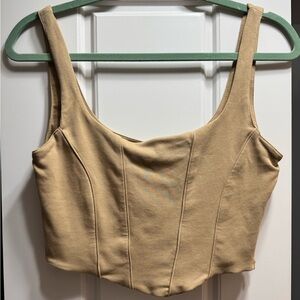 Brown corset style crop top
